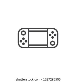 Icono de la línea de consola de juegos de mano. signo de estilo lineal para concepto móvil y diseño web. Icono de vector de contorno de gamepad. Símbolo, ilustración del logotipo. Gráficos vectoriales