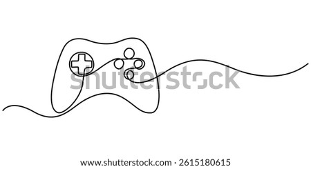 Handheld game console outline drawing illustration. one continuous line drawing of vintage game console, One Continuous Line Drawing of Gamer Icon. Single Line Vector Illustration, minimalist on white