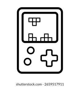 Consola de juegos portátil con Tetris - icono de Vector