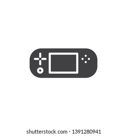 Handheld game console vector icon. filled flat sign for mobile concept and web design. Video Game console gadget glyph icon. Symbol, logo illustration. Pixel perfect vector graphics