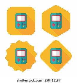 Handheld game consoles flat icon with long shadow,eps10