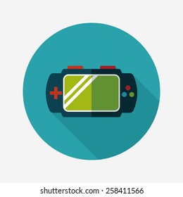 Handheld game consoles flat icon with long shadow,eps10