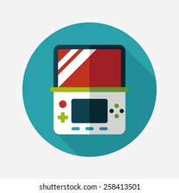 Handheld game consoles flat icon with long shadow,eps10
