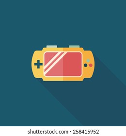 Handheld game consoles flat icon with long shadow,eps10