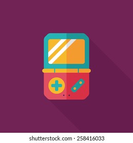 Handheld game consoles flat icon with long shadow,eps10