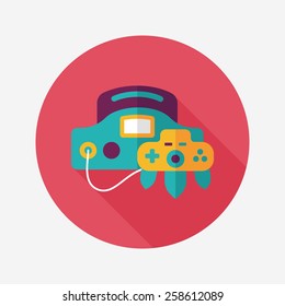 Handheld game consoles flat icon with long shadow,eps10