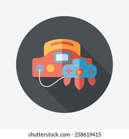 Handheld game consoles flat icon with long shadow,eps10