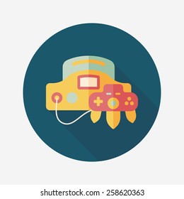 Handheld game consoles flat icon with long shadow,eps10