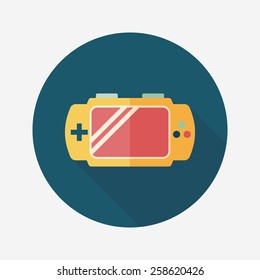 Handheld game consoles flat icon with long shadow,eps10
