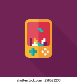 Handheld game consoles flat icon with long shadow,eps10