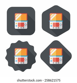 Handheld game consoles flat icon with long shadow,eps10