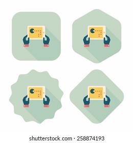 Handheld game consoles flat icon with long shadow,eps10