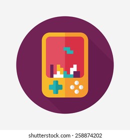 Handheld game consoles flat icon with long shadow,eps10