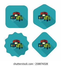 Handheld game consoles flat icon with long shadow,eps10