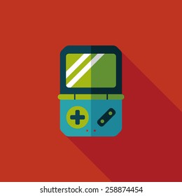 Handheld game consoles flat icon with long shadow,eps10