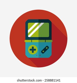 Handheld game consoles flat icon with long shadow,eps10