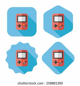 Handheld game consoles flat icon with long shadow,eps10