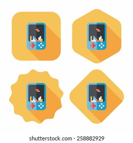 Handheld game consoles flat icon with long shadow,eps10