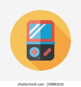 Handheld game consoles flat icon with long shadow,eps10