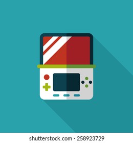 Handheld game consoles flat icon with long shadow,eps10