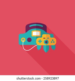 Handheld game consoles flat icon with long shadow,eps10