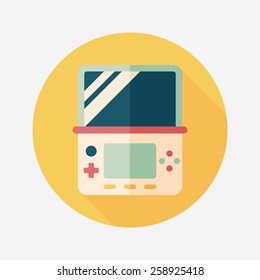 Handheld game consoles flat icon with long shadow,eps10