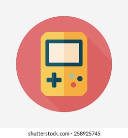 Handheld game consoles flat icon with long shadow,eps10