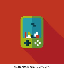 Handheld game consoles flat icon with long shadow,eps10
