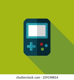 Handheld game consoles flat icon with long shadow,eps10