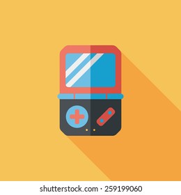 Handheld game consoles flat icon with long shadow,eps10