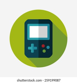 Handheld game consoles flat icon with long shadow,eps10