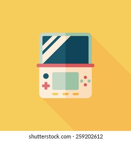 Handheld game consoles flat icon with long shadow,eps10