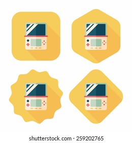 Handheld game consoles flat icon with long shadow,eps10