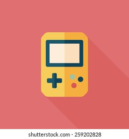 Handheld game consoles flat icon with long shadow,eps10