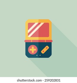 Handheld game consoles flat icon with long shadow,eps10