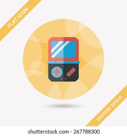 Handheld game consoles flat icon with long shadow,eps10