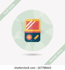 Handheld game consoles flat icon with long shadow,eps10
