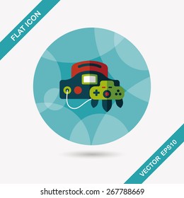 Handheld game consoles flat icon with long shadow,eps10