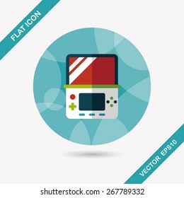 Handheld game consoles flat icon with long shadow,eps10
