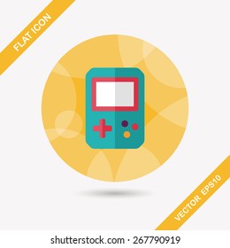 Handheld game consoles flat icon with long shadow,eps10
