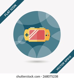 Handheld game consoles flat icon with long shadow,eps10