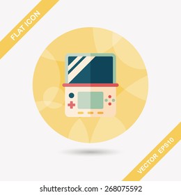 Handheld game consoles flat icon with long shadow,eps10