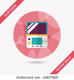 Handheld game consoles flat icon with long shadow,eps10