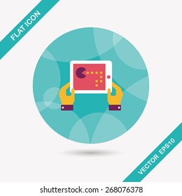 Handheld game consoles flat icon with long shadow,eps10