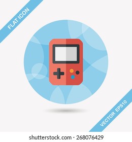 Handheld game consoles flat icon with long shadow,eps10