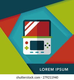 Handheld game consoles flat icon with long shadow,eps10