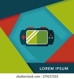 Handheld game consoles flat icon with long shadow,eps10