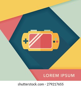 Handheld game consoles flat icon with long shadow,eps10