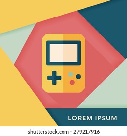 Handheld game consoles flat icon with long shadow,eps10