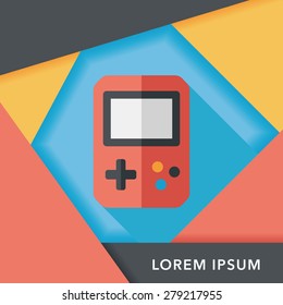 Handheld game consoles flat icon with long shadow,eps10